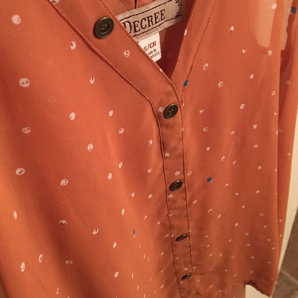 Sheer rust DECREE blouse - Picture 4 of 4
