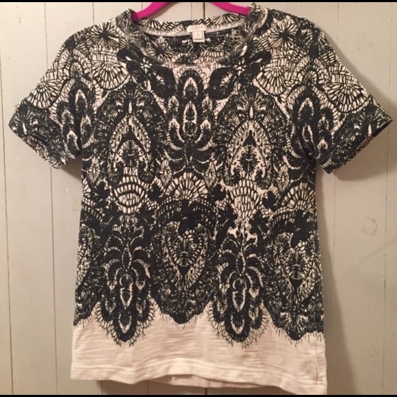 J. Crew Lace Design Short Sleeve