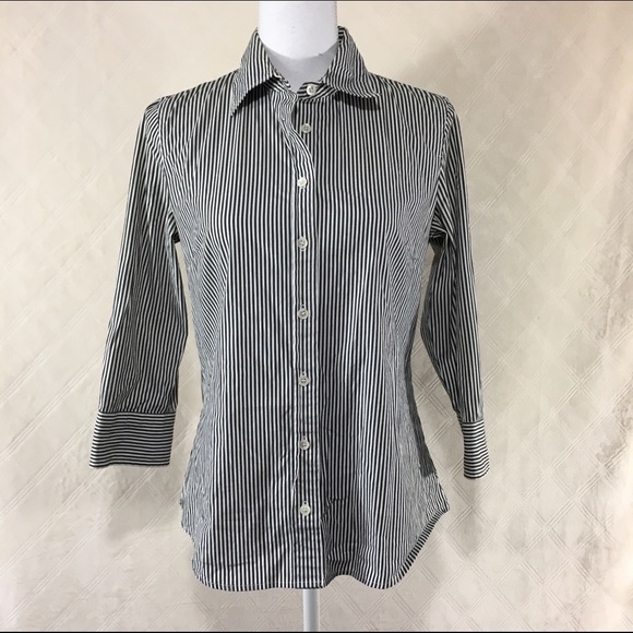 J. Crew black and white striped button down