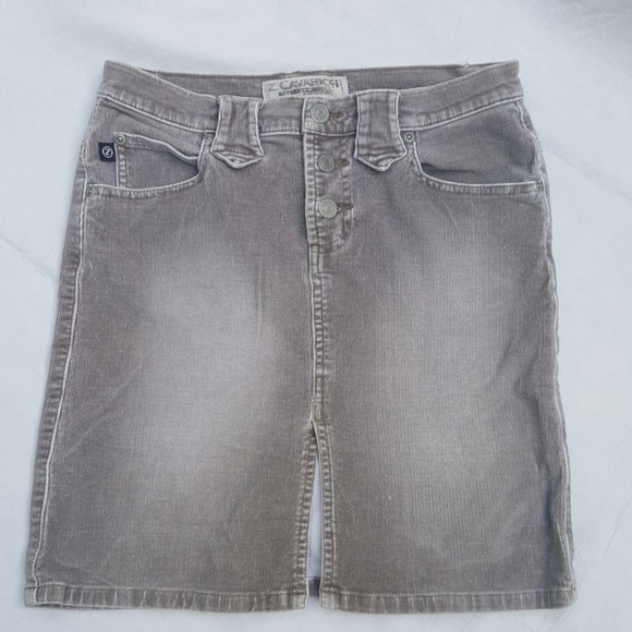 Tan Mini Skirt with Front Slit - Picture 2 of 5