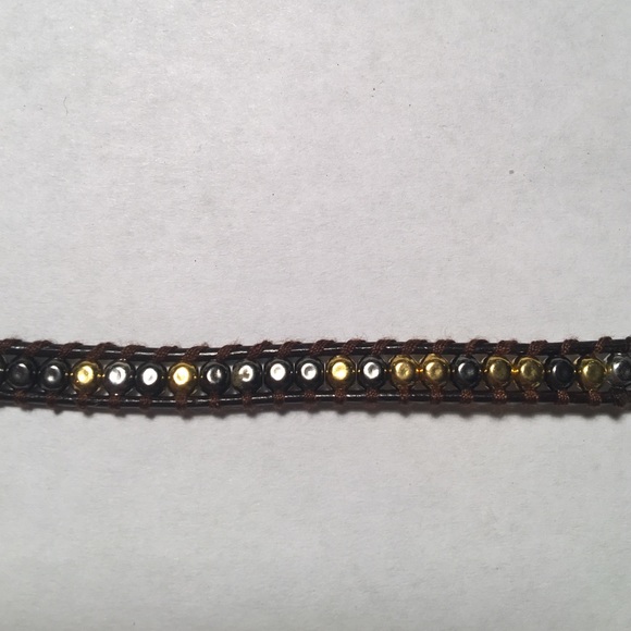 Two layer Genuine Leather Wrap Bracelet - Picture 2 of 2