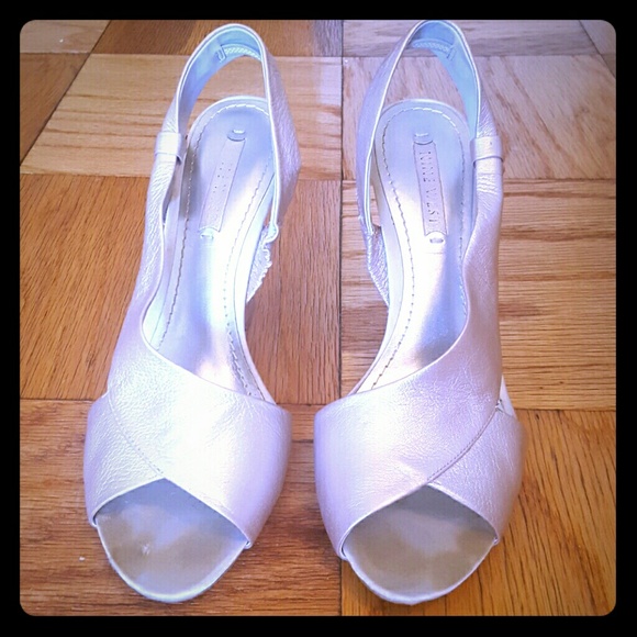 Nine West metallic silver sandals