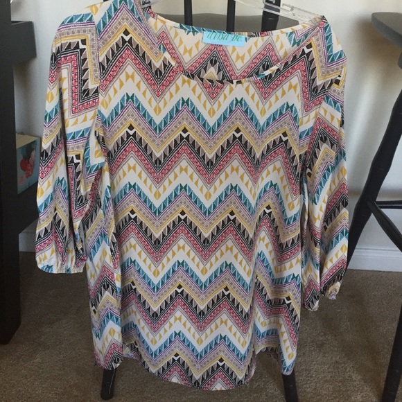 Barely worn multi-color chevron blouse