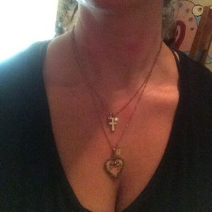 Authentic Betsy Johnson Heart and Cross Necklace