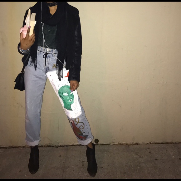 Hand painted mom jeans by me.