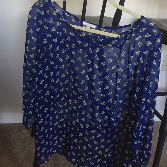 Brand new Pleione sheer blue blouse