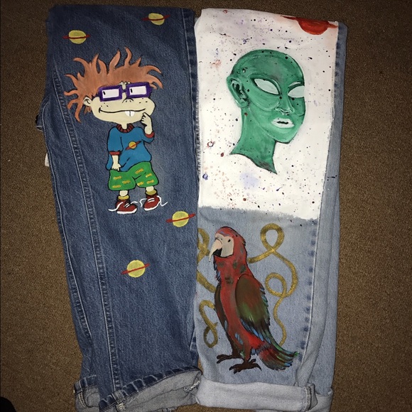 Hand painted by me Chucky Finster mom jeans