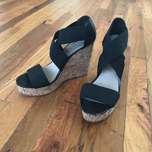 Steve Madden black wedges