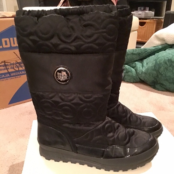 Coach drexel quilted Black Insulated winter boots