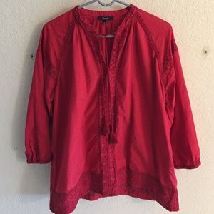 Red 100% cotton Madewell top.