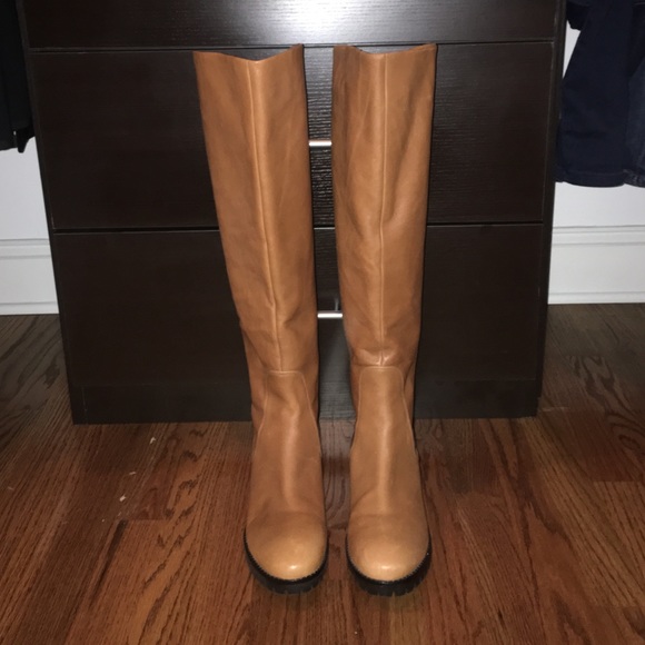 Waterproof Cole Haan Natural Leather Riding Boots