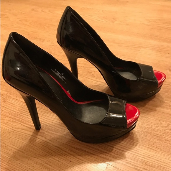 Black and red high heels