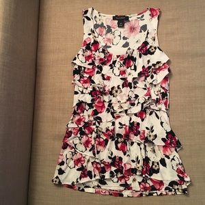 White House Black Market Ruffle Sleeveless Top