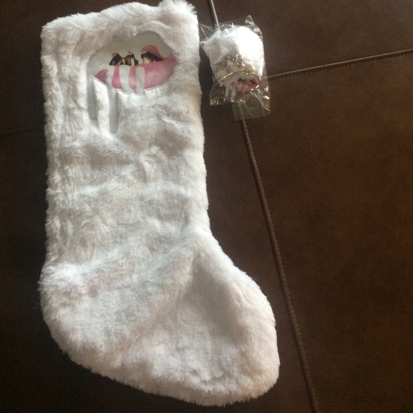 Kylie holiday stocking and puff ball keychain
