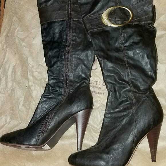 Brown high heel boots - Picture 4 of 4