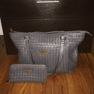 Gray Leather Cole Haan handbag and matching wallet