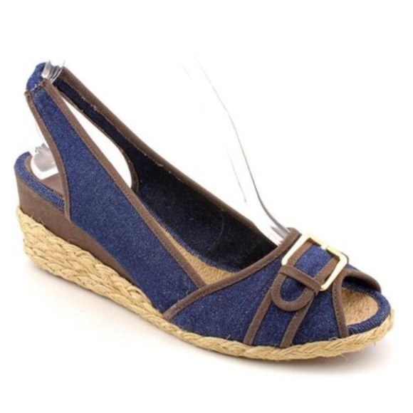 Lauren Ralph Lauren Shoes - Lauren Ralph Lauren peep toe sling back wedge 7.5