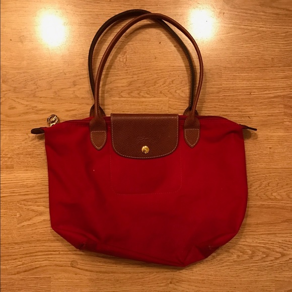Small red Longchamp bag
