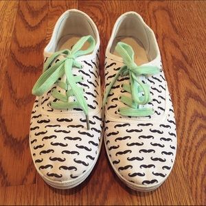 Mustache canvas shoes