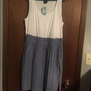 NWT Torrid white blue chambray tank dress 2 2x