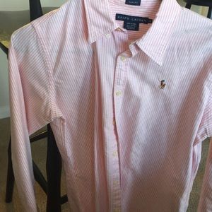 Barely worn pink & white Ralph Lauren buttondown