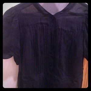 Navy sheer blouse