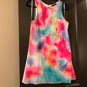 Honey Punch Multi Color Watercolor Shift Dress