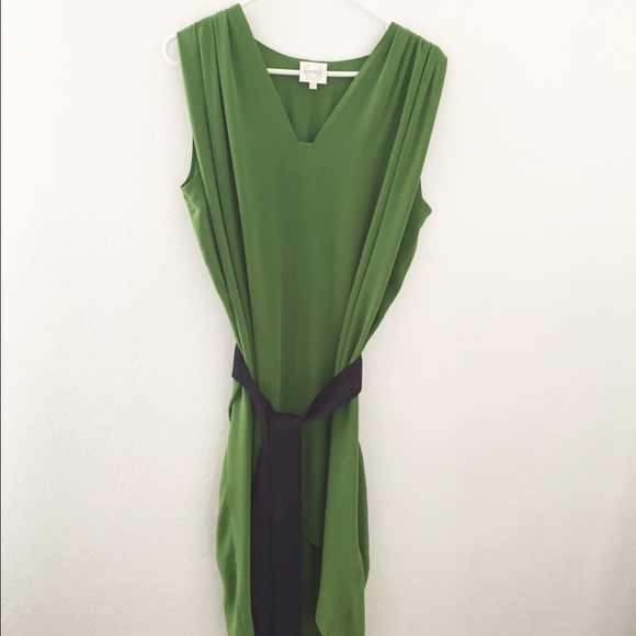 ANTHROPOLOGIE green silk dress by Laurel