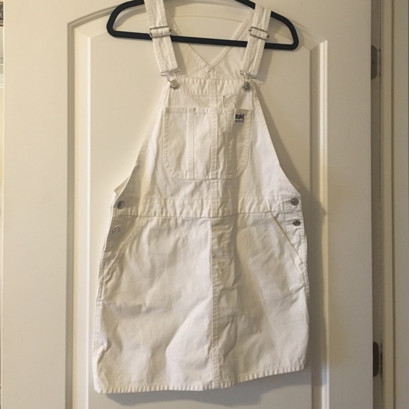 MADE ME White Denim Overall Dress
