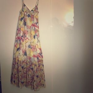 ZARA MAXI DRESS SZ S silk & cotton blend. EUC