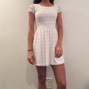 White aqua dress with semi open back