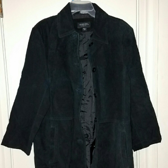 Black suede coat
