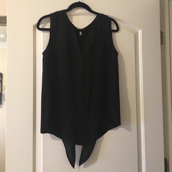 JOIE "Edalette" Black Tie-hem Sleeveless Blouse