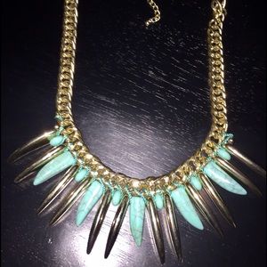 Beautiful gold/teal statement necklace