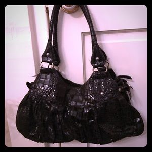 Unused black alligator style purse