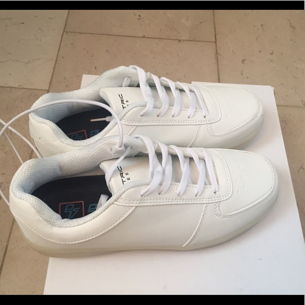New White LED Unisex Sneakers