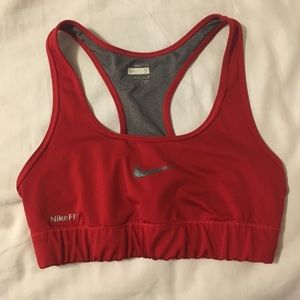 Red Nike sports bra