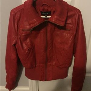 Red leather jacket