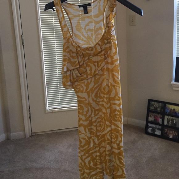 Yellow and white summer dress