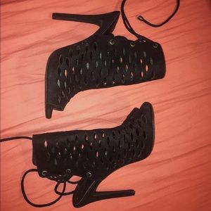 Molly Black Lace Heels