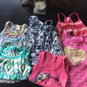 Girls tank top lot 6 pieces size 7