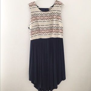 ANTHROPOLOGIE two toned pattern dress