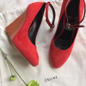 Celine Shoes - Celine Suede Ankle Strap Wedge Celine Shoes - Celine Suede Ankle Strap Wedge