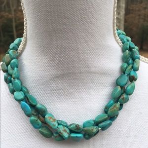 Triple Strand blue Turquoise Necklace