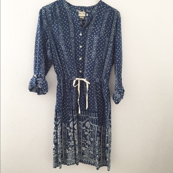 ANTHROPOLOGIE batik shirt dress