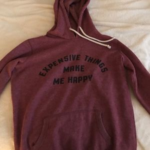 A maroon hoodie