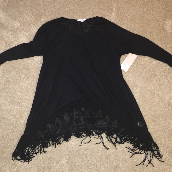 BLACK FRINGE SWEATER (NWT)