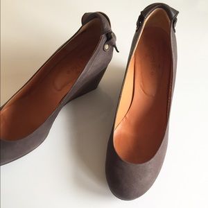 ANTHROPOLOGIE brown leather wedges by Coclico