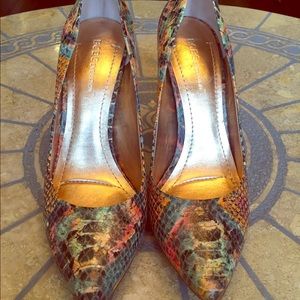Colorful Size 9 Snake Skin Heels