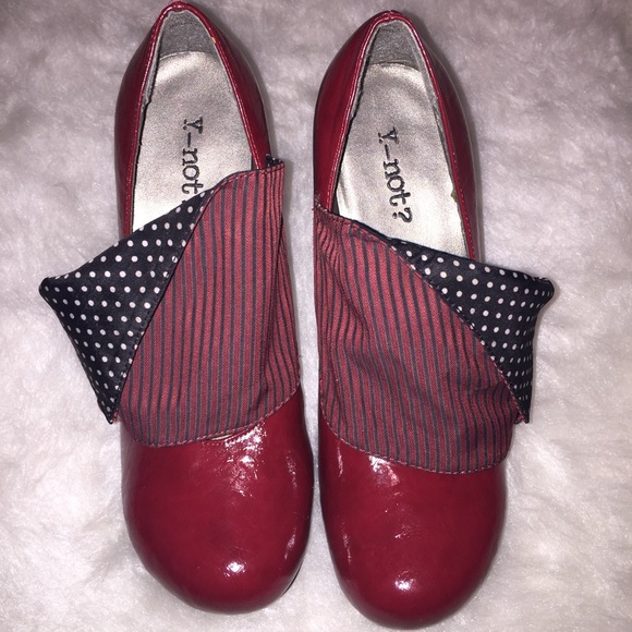 Never worn funky red heels!